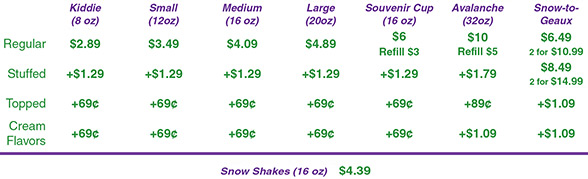 Our Menu